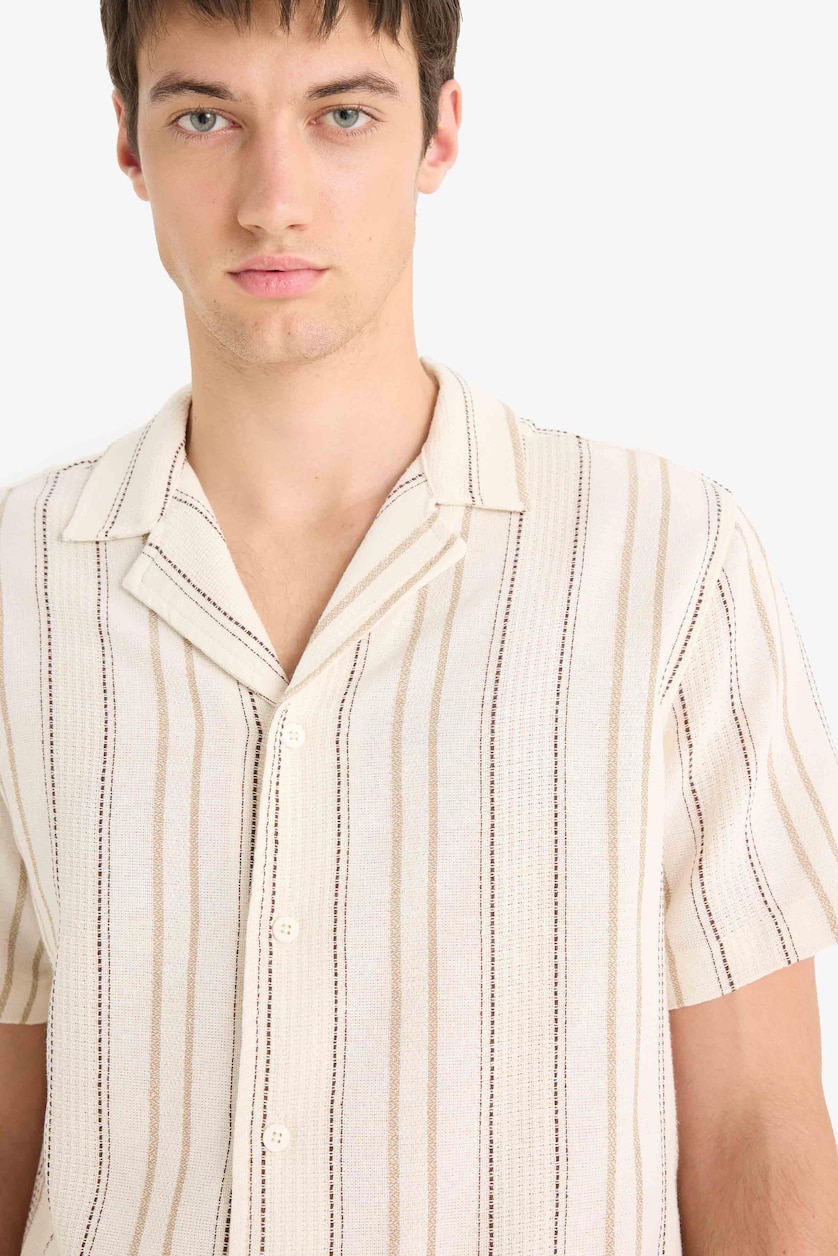 Erkek Taş Regular Fit Polo Yaka Gömlek