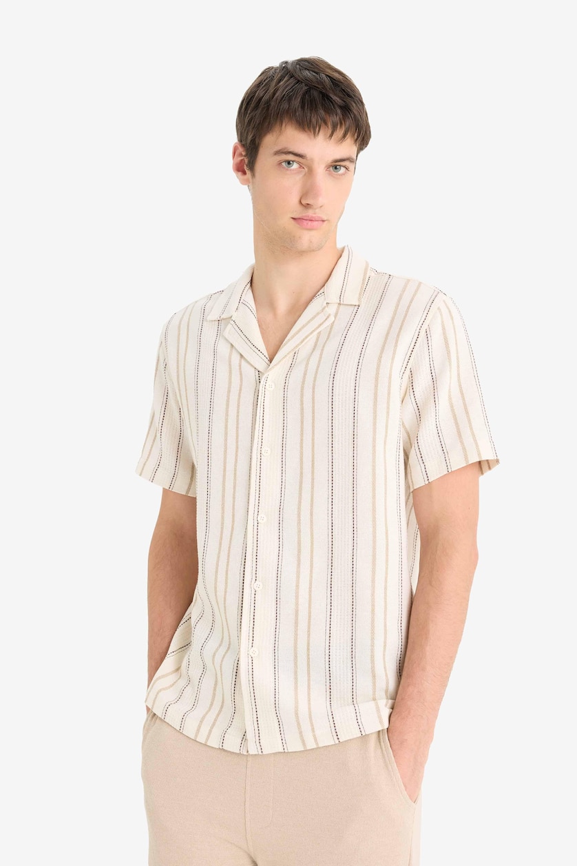 Erkek Taş Regular Fit Polo Yaka Gömlek