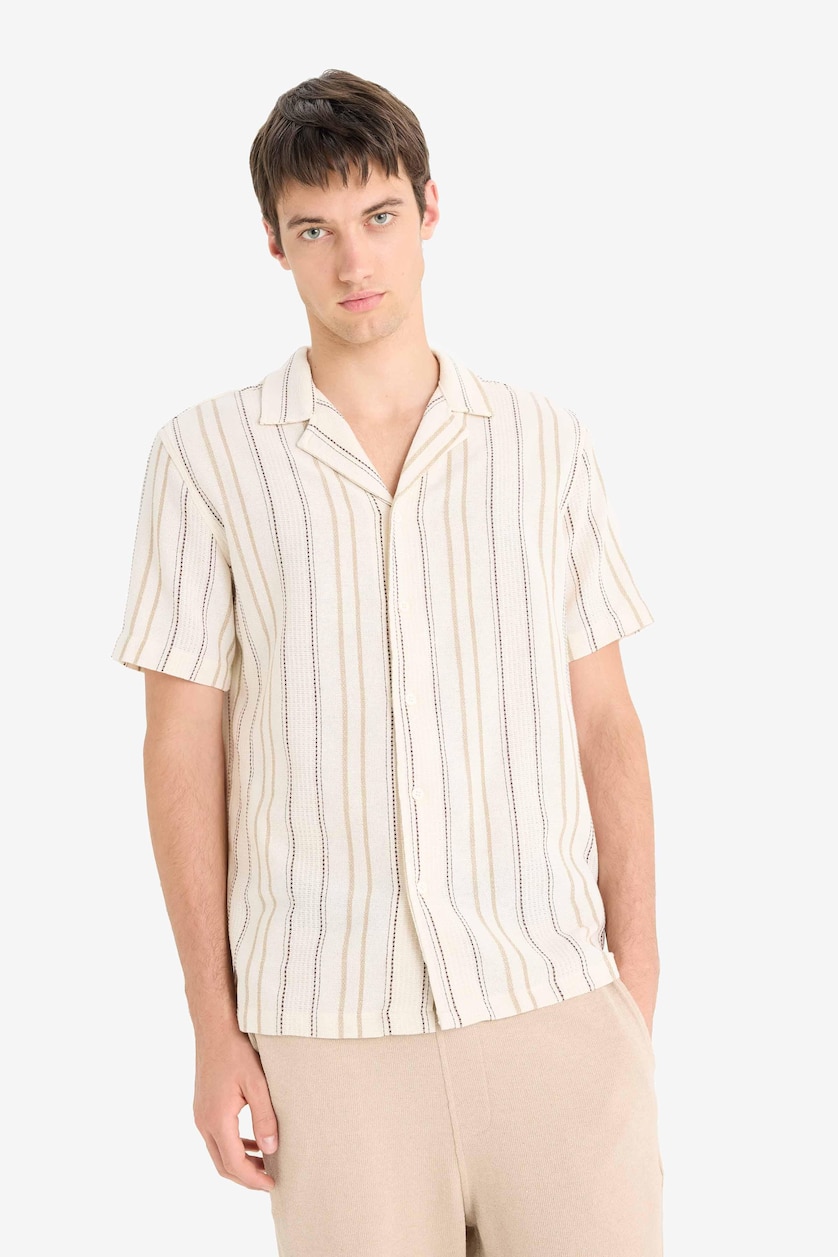 Erkek Taş Regular Fit Polo Yaka Gömlek