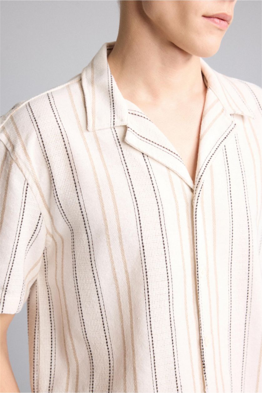 Men Stone Regular Fit Short Sleeve Shirt