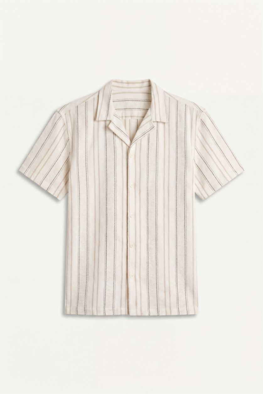 Men Stone Regular Fit Short Sleeve Shirt