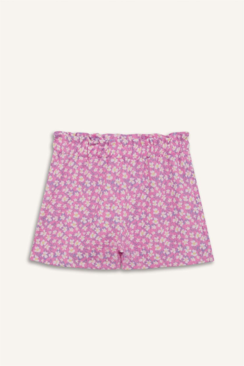 بناتي زهري شورت بناتي بخصر مطاطي