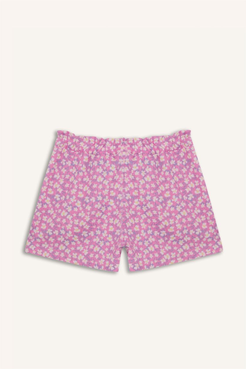 بناتي زهري شورت بناتي بخصر مطاطي