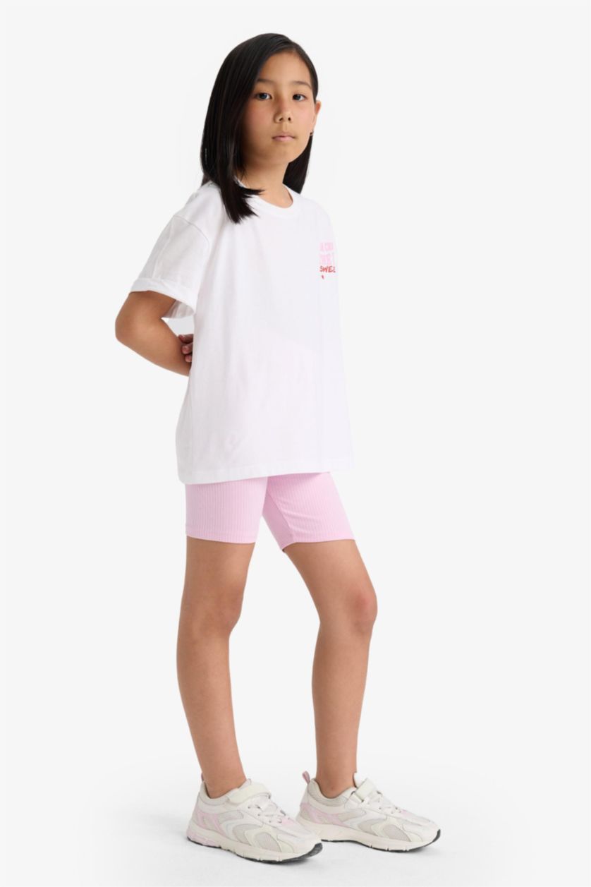 GIRLS & TEENS Pink Girl Biker Corduroy Leggings