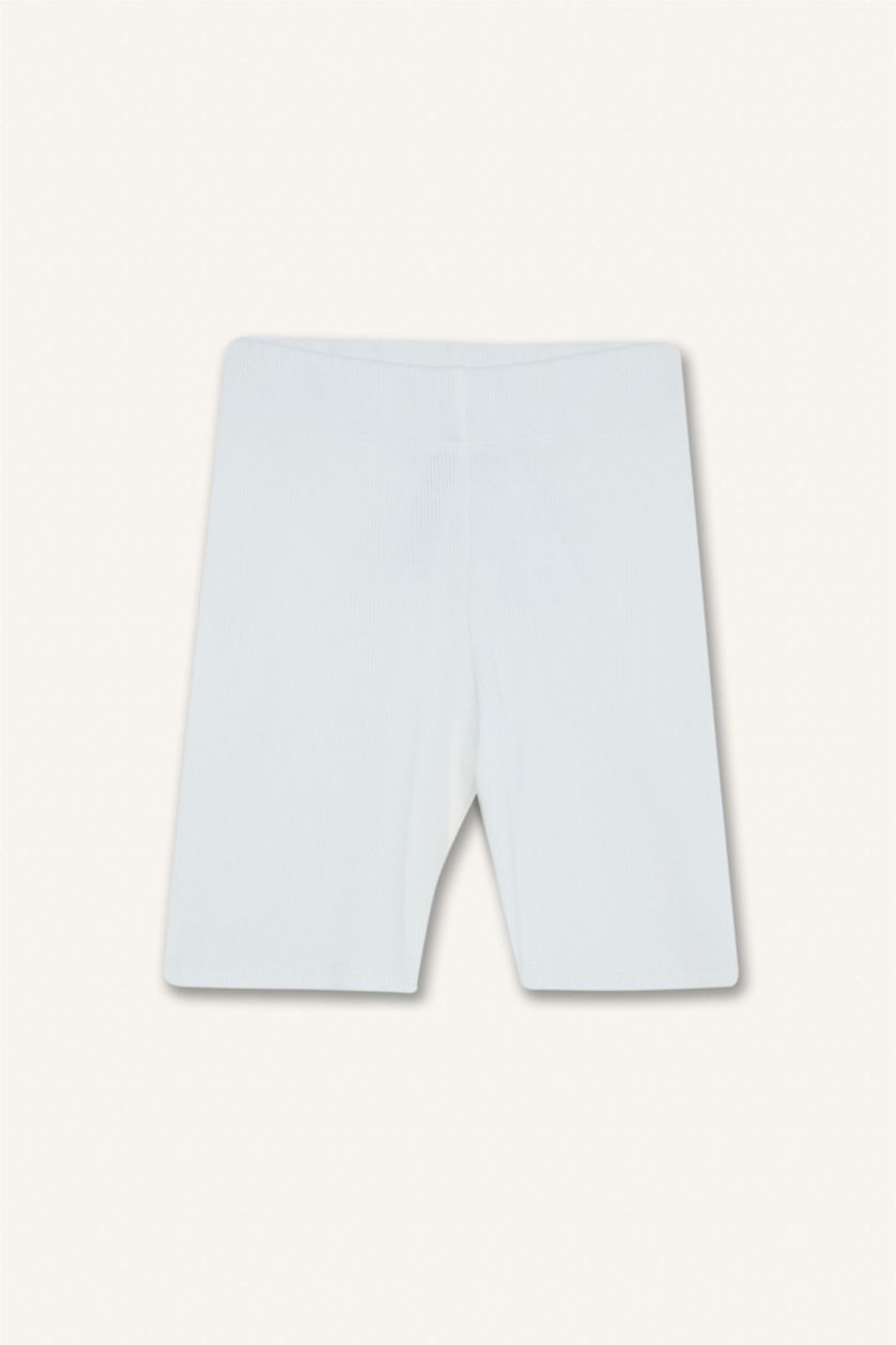 Kız Çocuk - Genç Kız Kırık Beyaz Biker Fitilli Kaşkorse Tayt Kız Çocuk