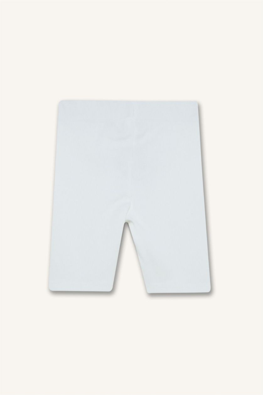 Kız Çocuk - Genç Kız Kırık Beyaz Biker Fitilli Kaşkorse Tayt Kız Çocuk