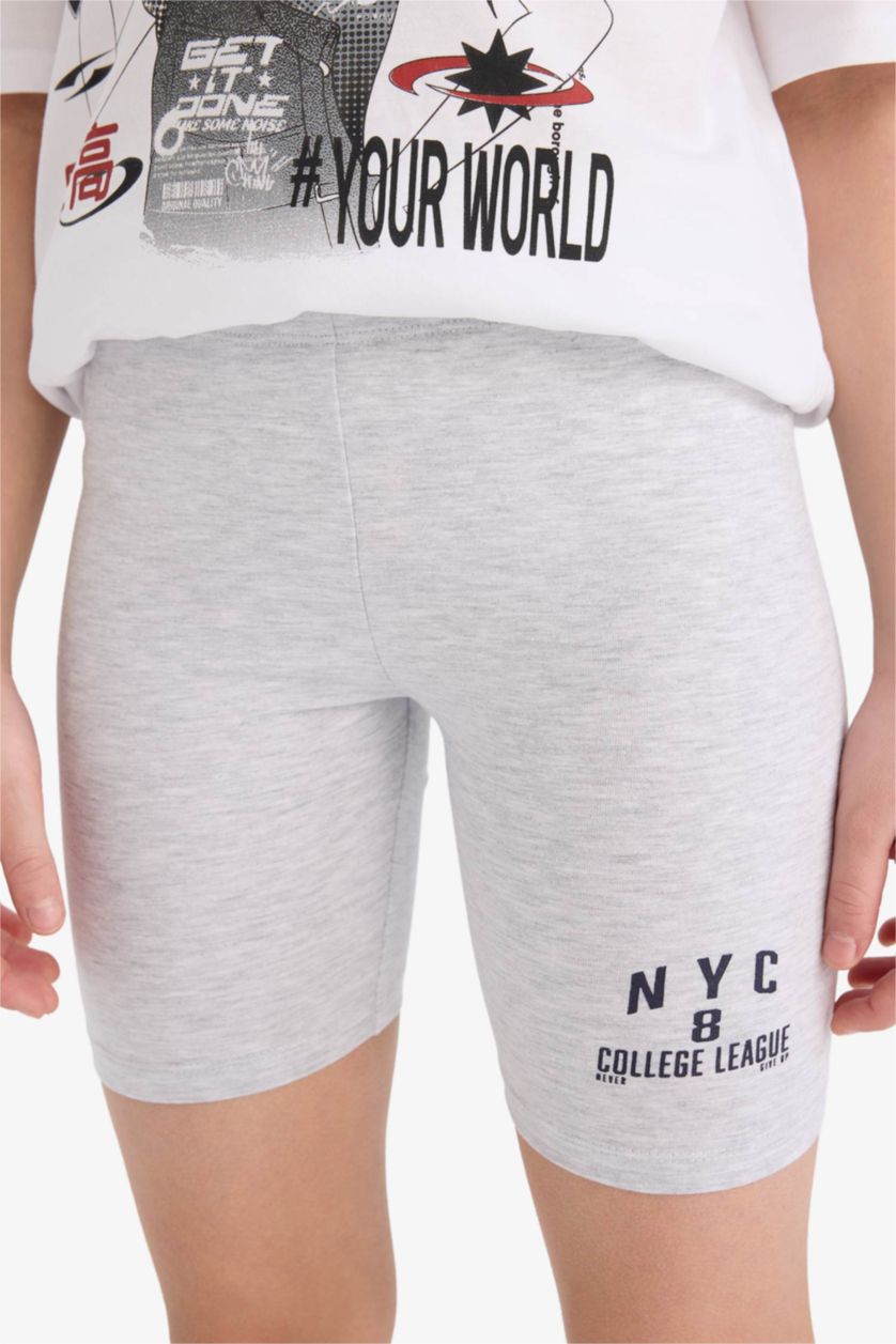 GIRLS & TEENS Light Grey Melange Girl Biker Leggings