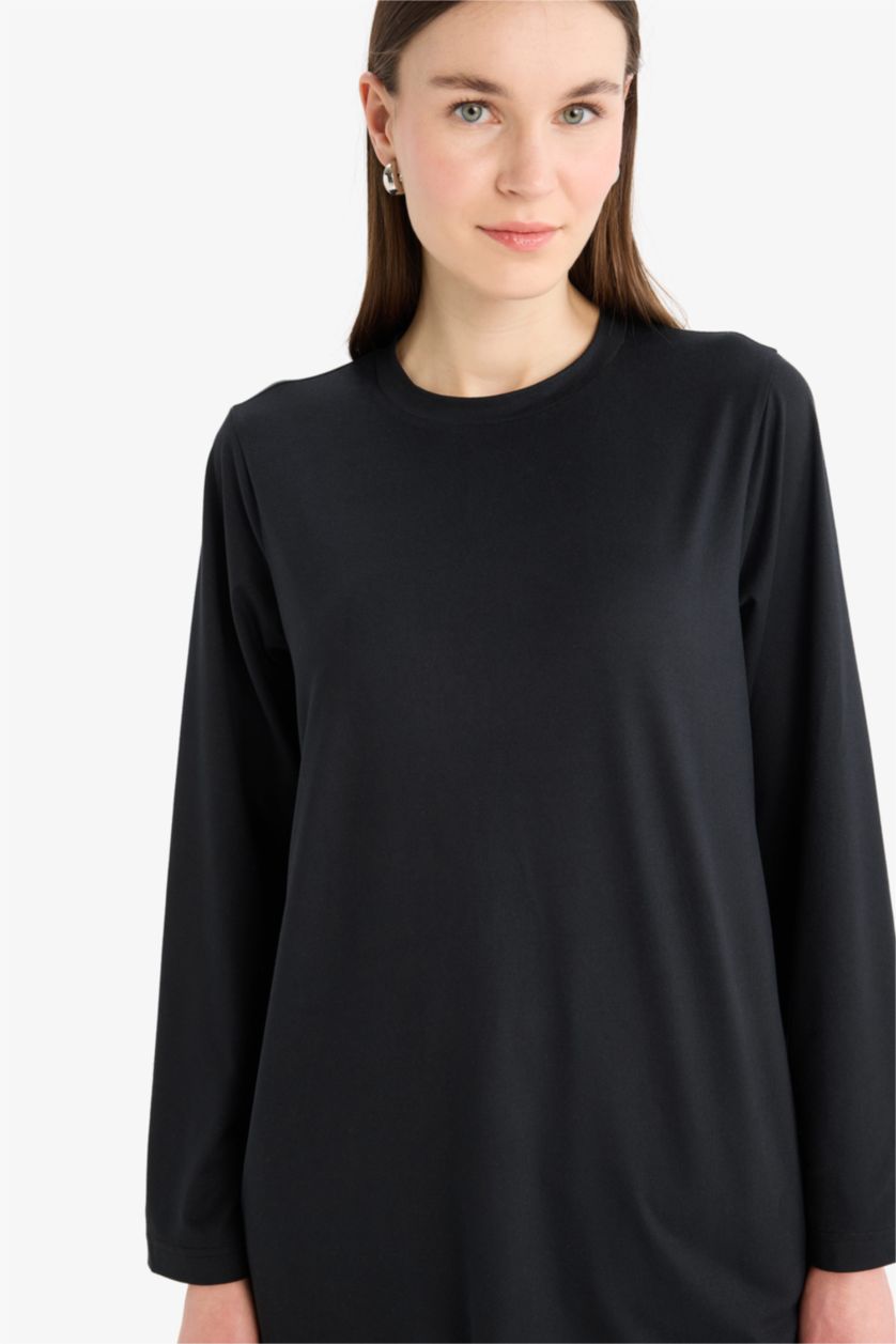 WOMAN Black Regular Fit Long Sleeve Tunic