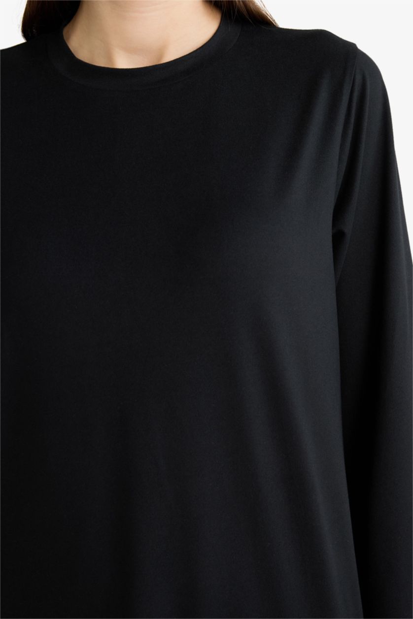 WOMAN Black Regular Fit Long Sleeve Tunic