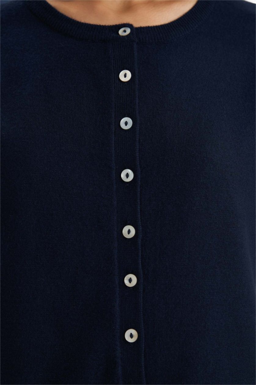 Женщины Синий Кардиган стандартного кроя для женщин