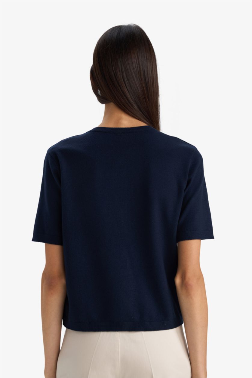 Женщины Синий Кардиган стандартного кроя для женщин