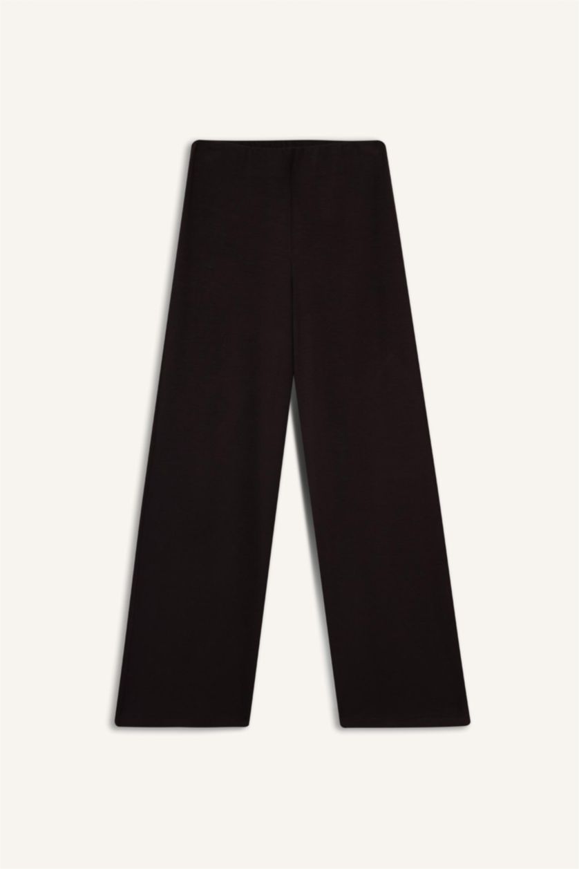 WOMAN Brown Wide Leg Pique Trousers