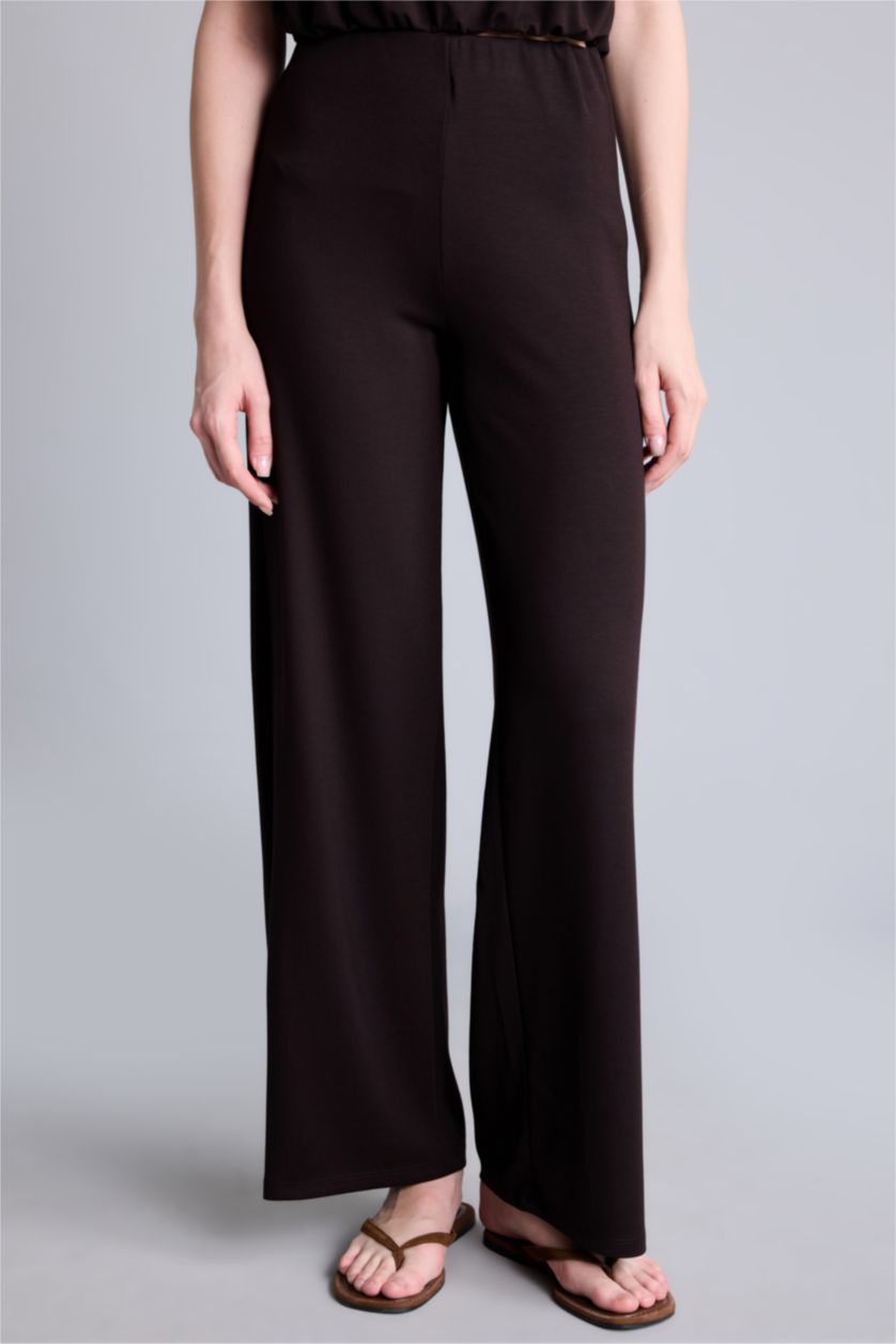 Kadın Kahve Wide Leg Pantolon