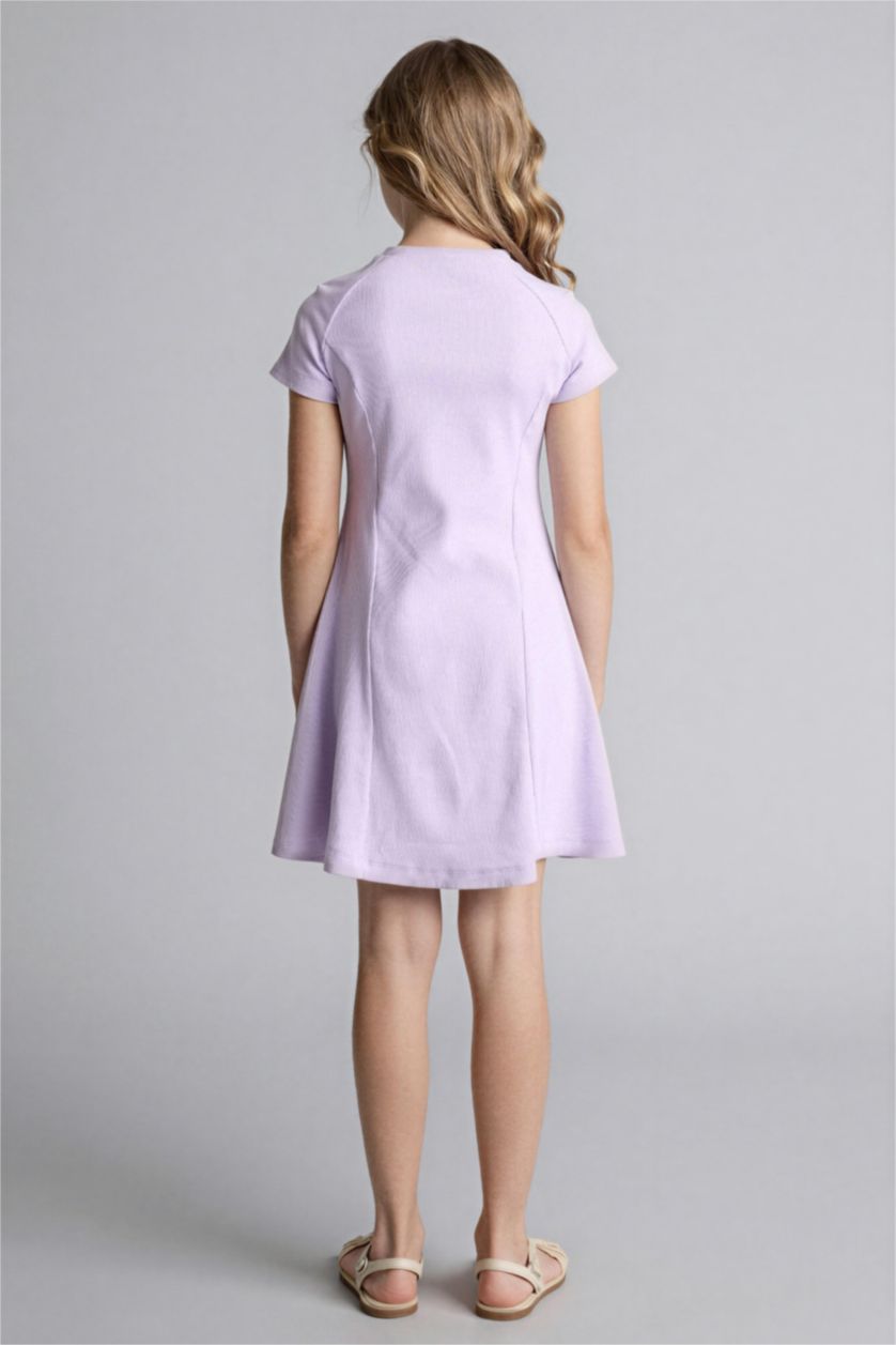 GIRLS & TEENS Lilac Girl Short Sleeve Ribbed Dress