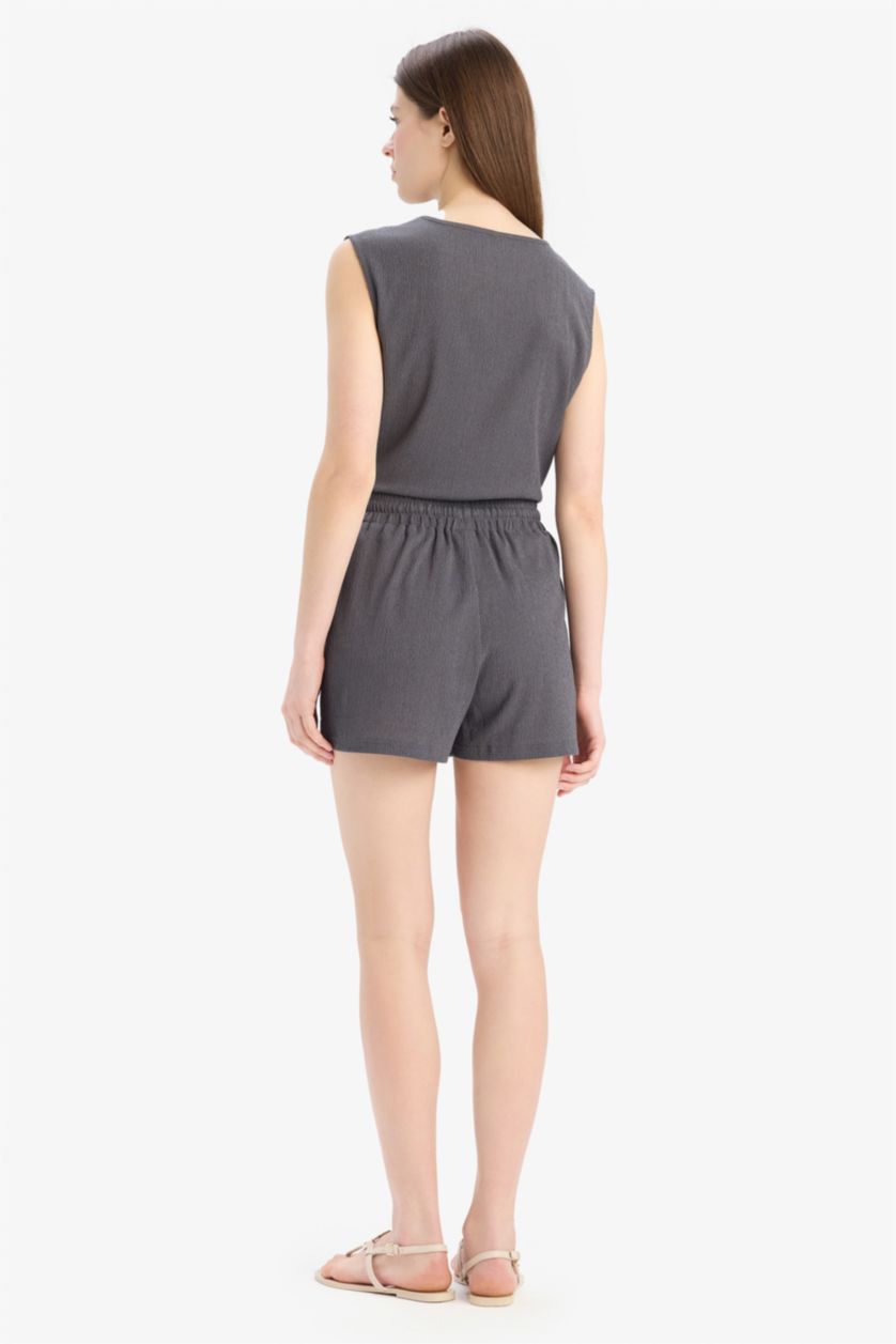 Женщины Антрацит Шорты свободного кроя из жатой ткани