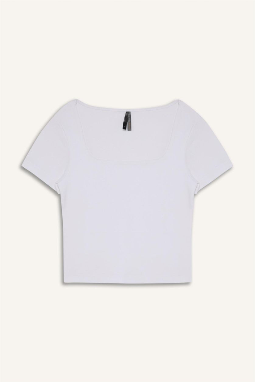 Женщины Белый Slim Fit Camisole Short Sleeve T-Shirt