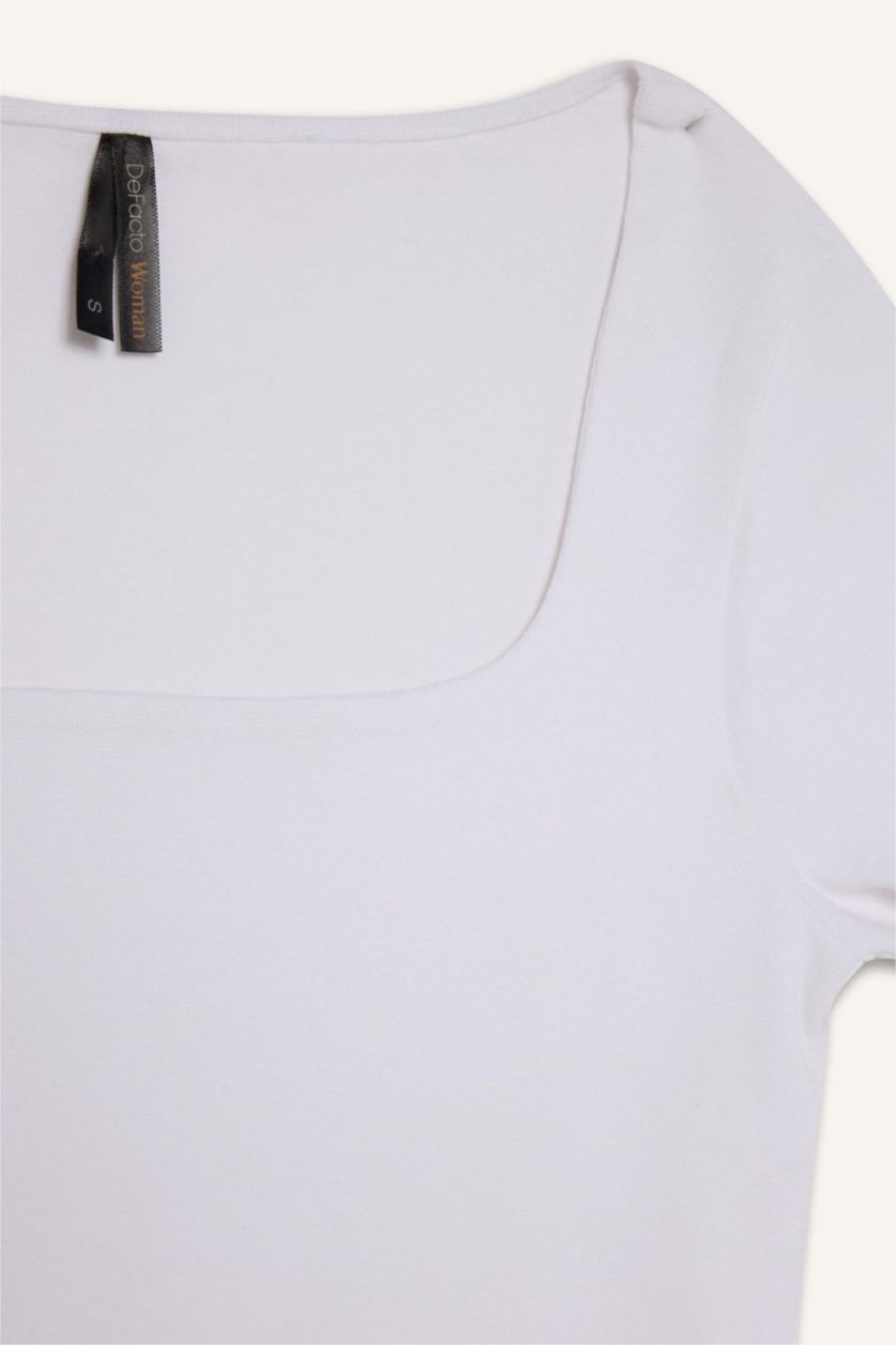 Женщины Белый Slim Fit Camisole Short Sleeve T-Shirt