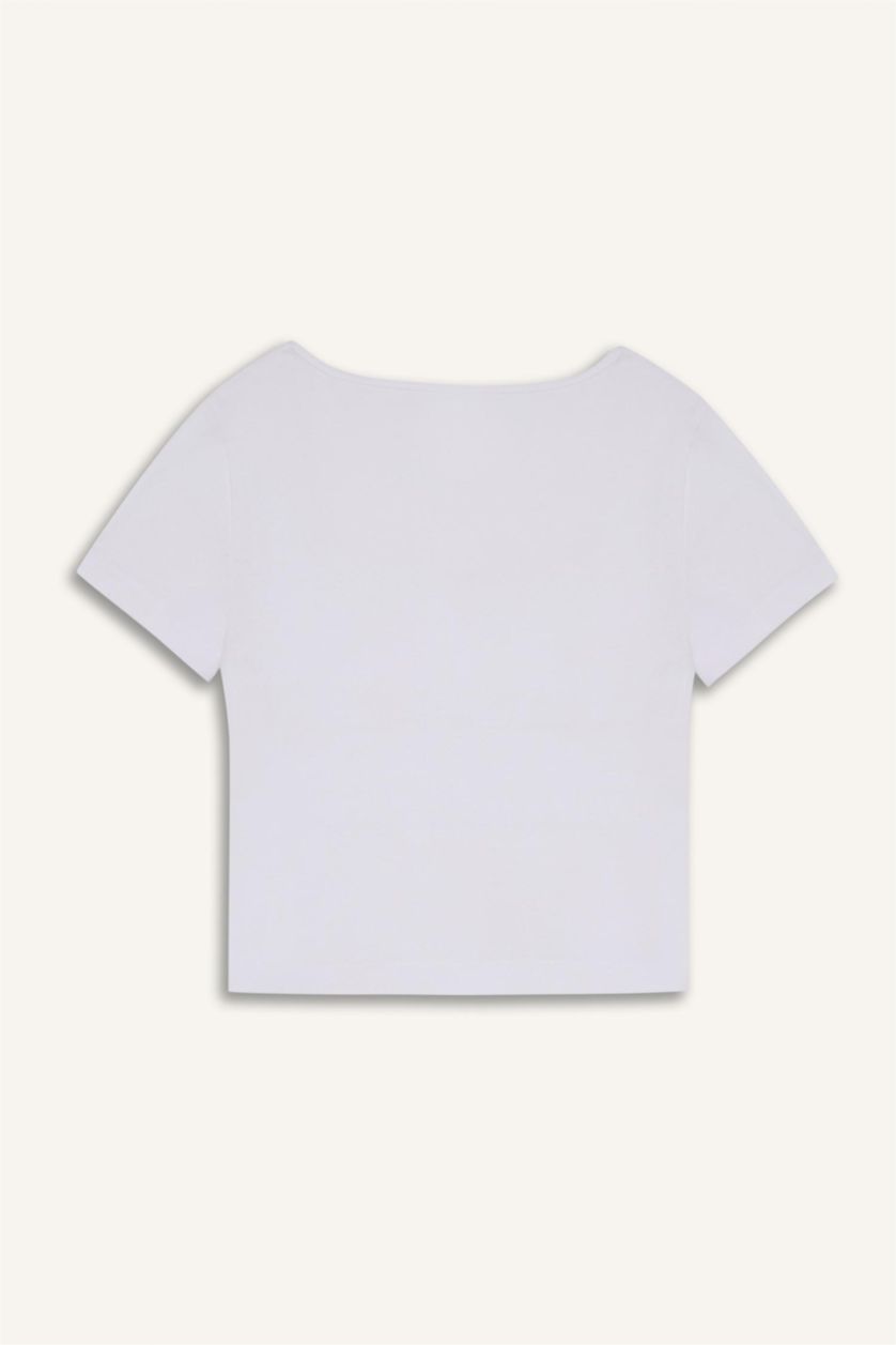 Женщины Белый Slim Fit Camisole Short Sleeve T-Shirt