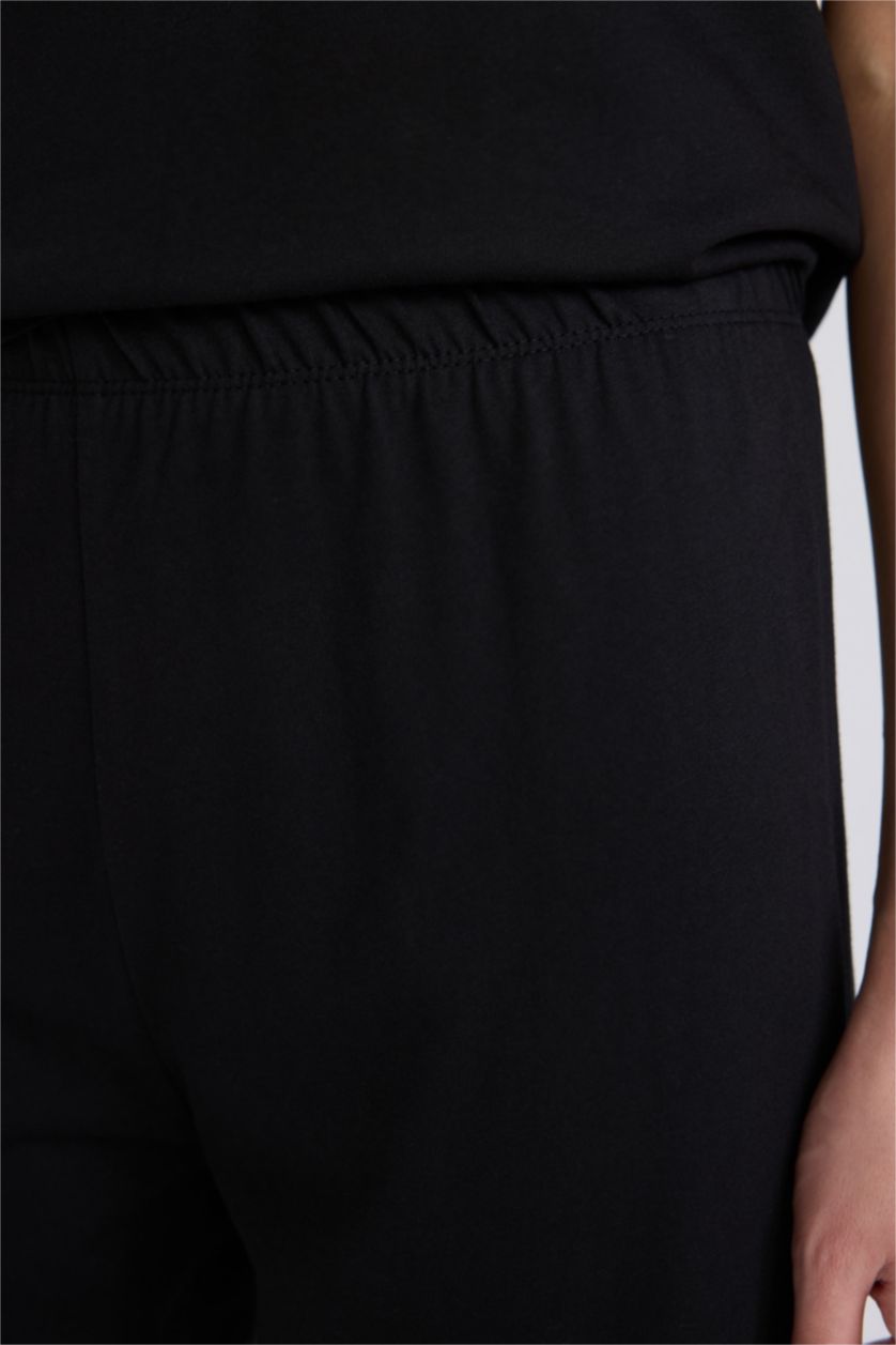 نساء أسود طقم بيجامة قصة عادية بأكمام قصيرة من قطعتين من Fall in Love