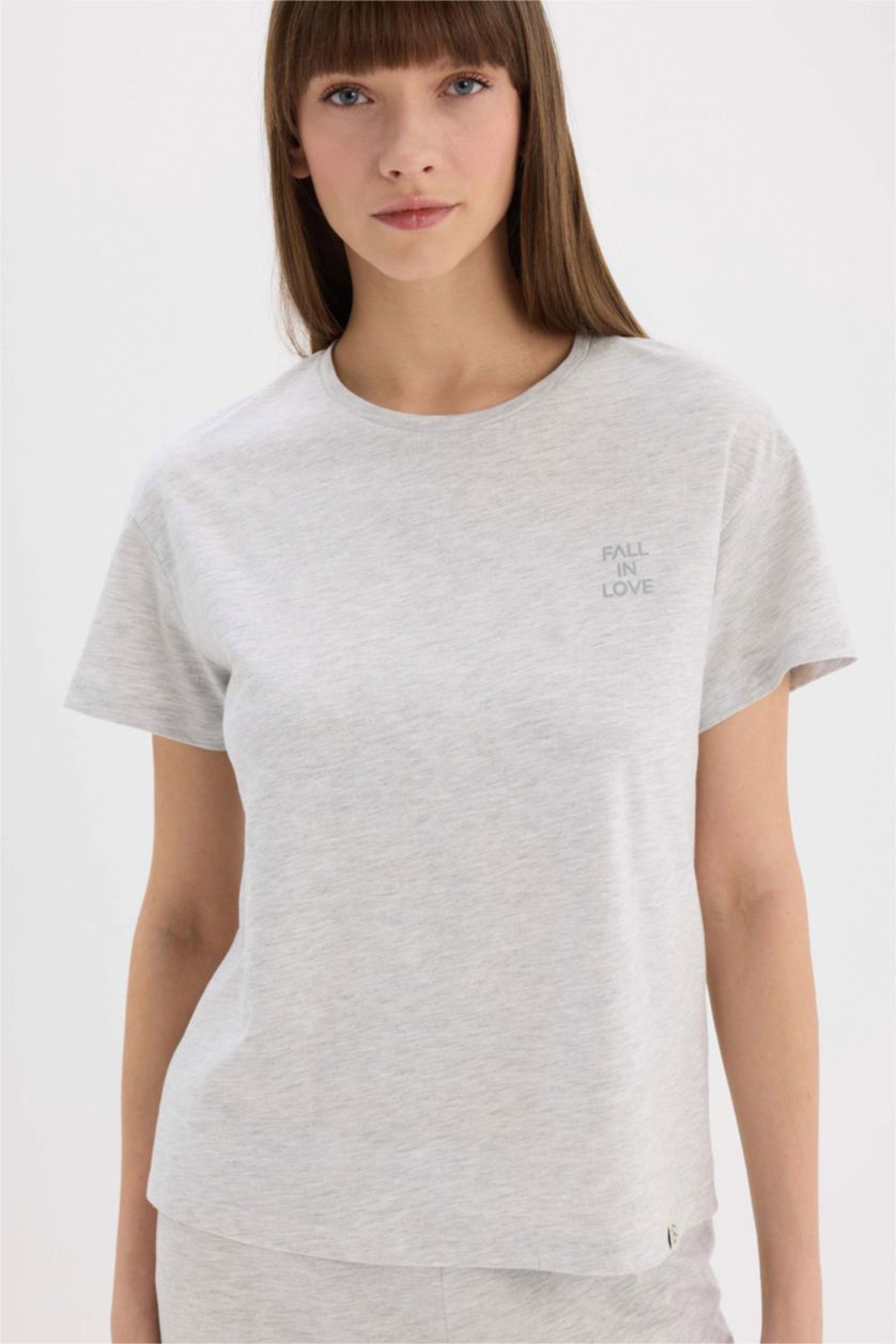 نساء ميلانج رمادي سيت قصة عادية نص ردن من Fall in Love - قطعتين