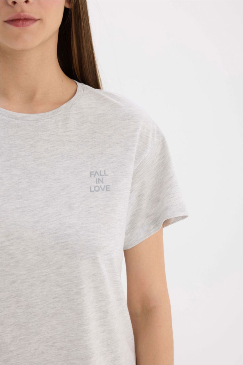 نساء ميلانج رمادي سيت قصة عادية نص ردن من Fall in Love - قطعتين