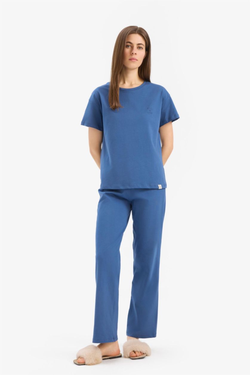 Woman Indigo Fall in Love Top Bottom 2 Piece Set