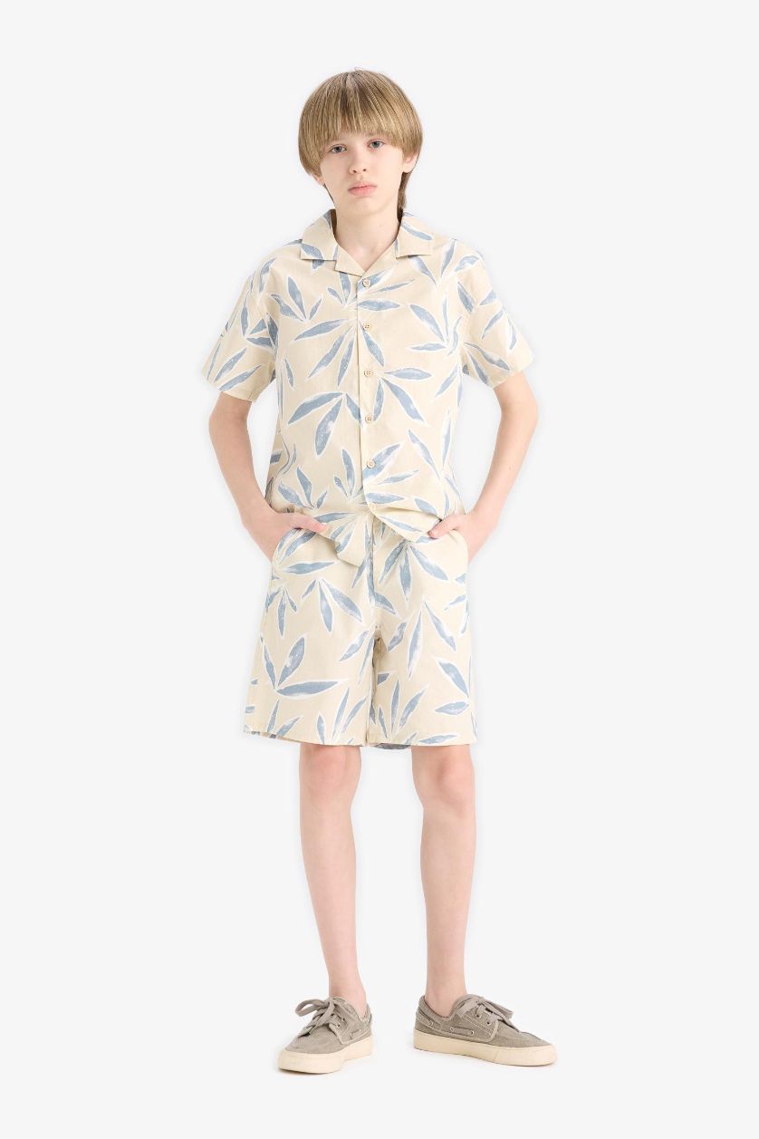 Erkek Çocuk - Genç Erkek Kum Desenli Paraşüt Şort Erkek Çocuk