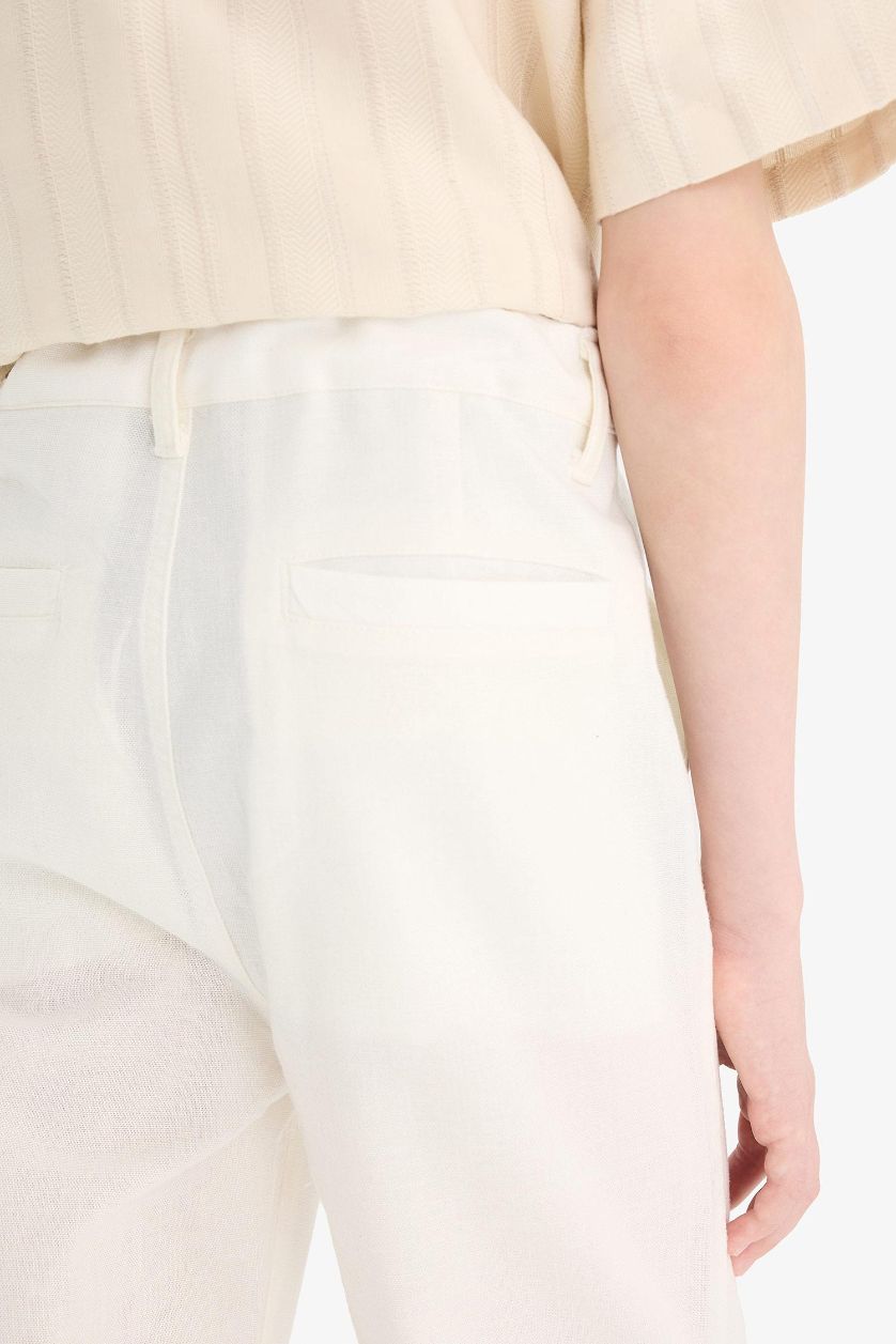 أولادي بيج فاتح بنطلون اولادي كاروت فيت ذو مظهر كتان برجل عادية