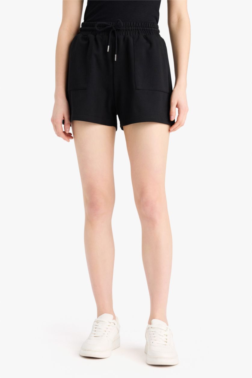 Женщины Черный Шорты с завязками Relax Fit