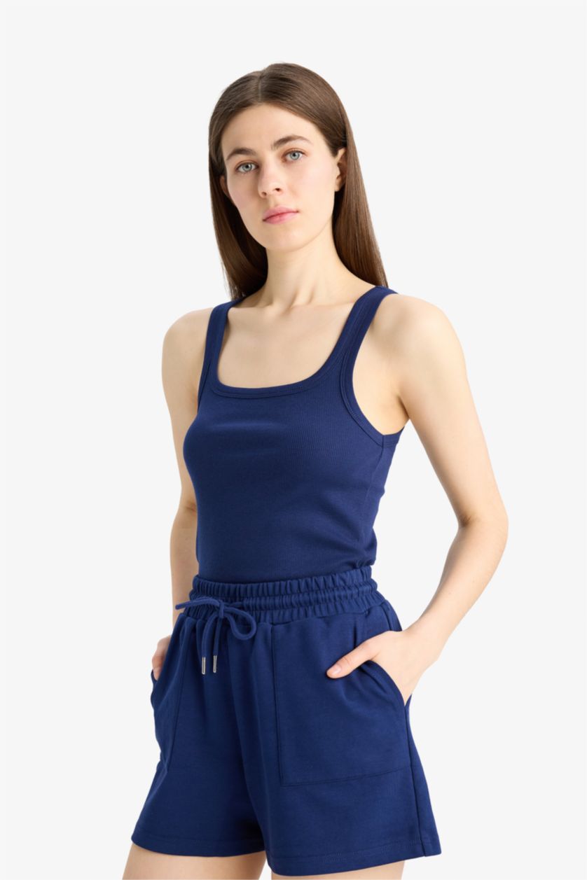 Женщины Синий Свободного кроя бермуды