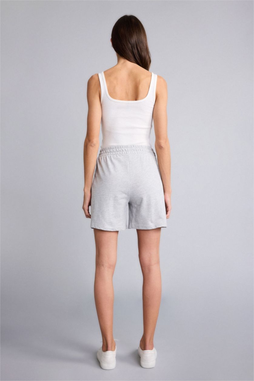 Женщины Серый меланж Бермуды Regular Fit из свитшотной ткани