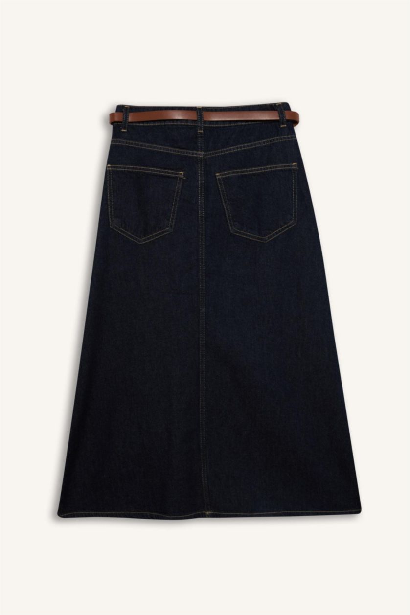 نساء أسود أزرق تنورة جينز ستاندرات قصة طويلة