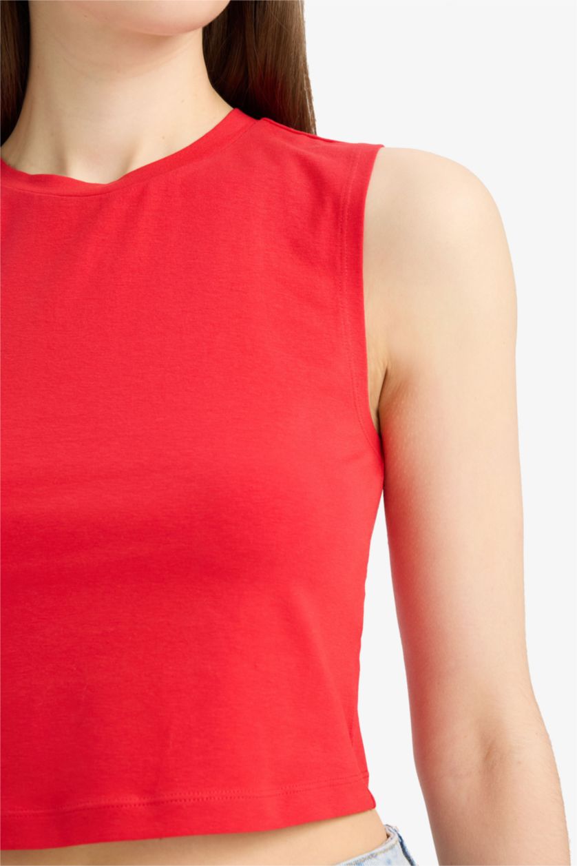 Әйелдерге қызыл Әйелдерге слим пішімі дөңгелек жаға негізгі Ішкөйлек