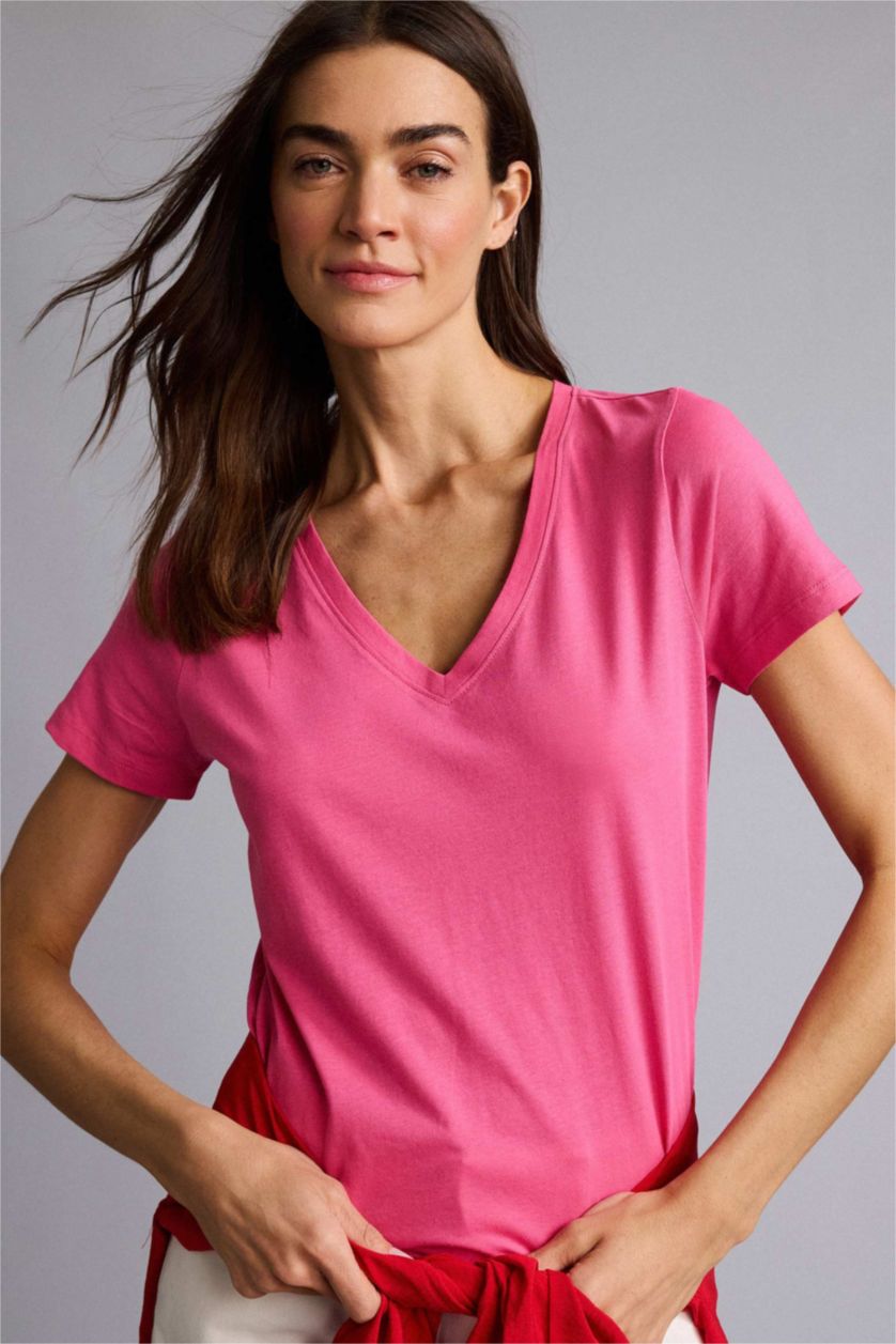 Әйелдерге Қызғылт Woman Short Sleeve T-Shirt