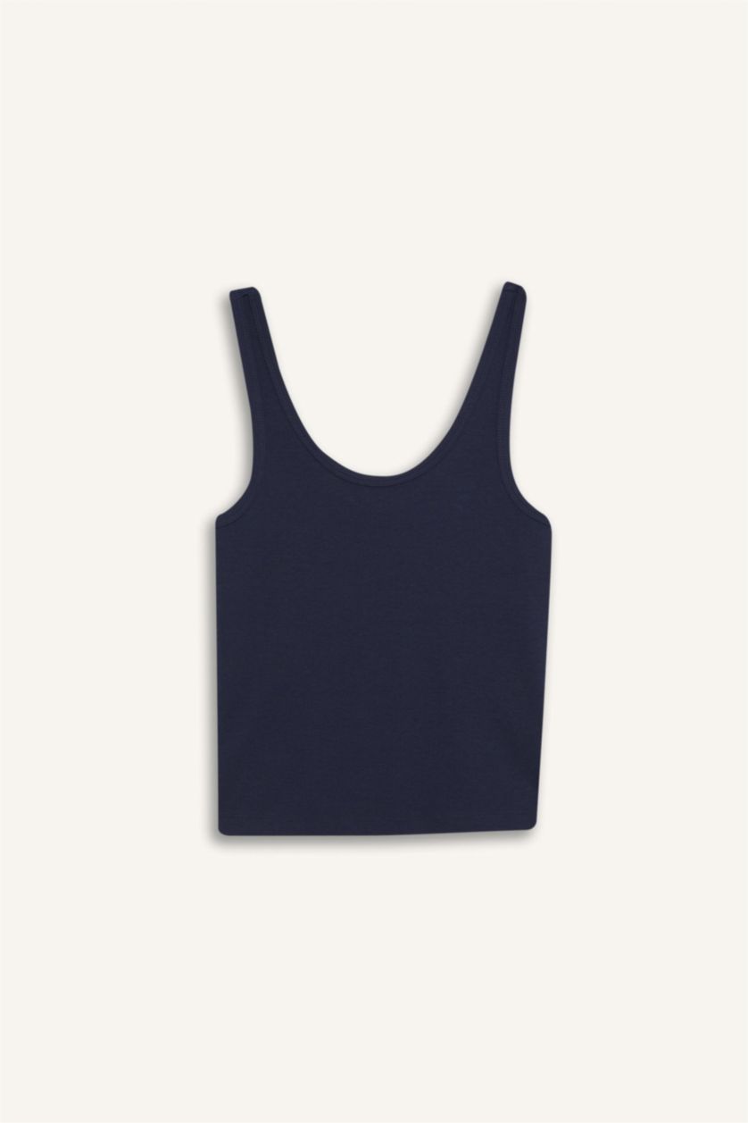 Woman NAVY Slim Fit Basic Camisole Round Collar Tank Top