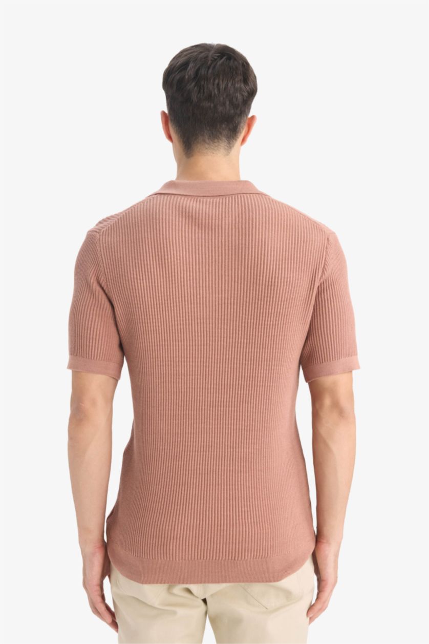 رجال فيزوني تيشيرت بولو قطن تريكو نص ردن قصة عادية