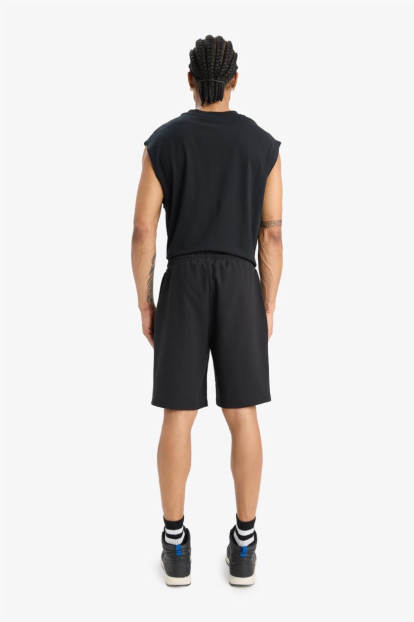 Erkek Siyah NBA Brooklyn Nets Standart Fit Kısa Paça Şort