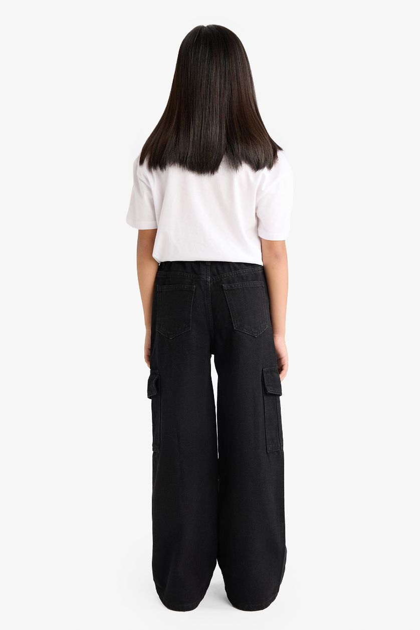 GIRLS & TEENS Anthracite Girl Wide Leg Cargo Jeans