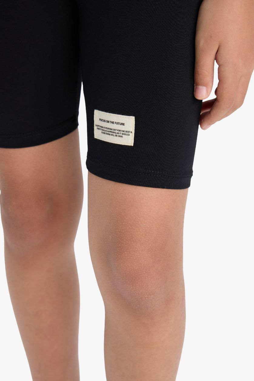 Kız Çocuk - Genç Kız Siyah Biker Tayt Kız Çocuk