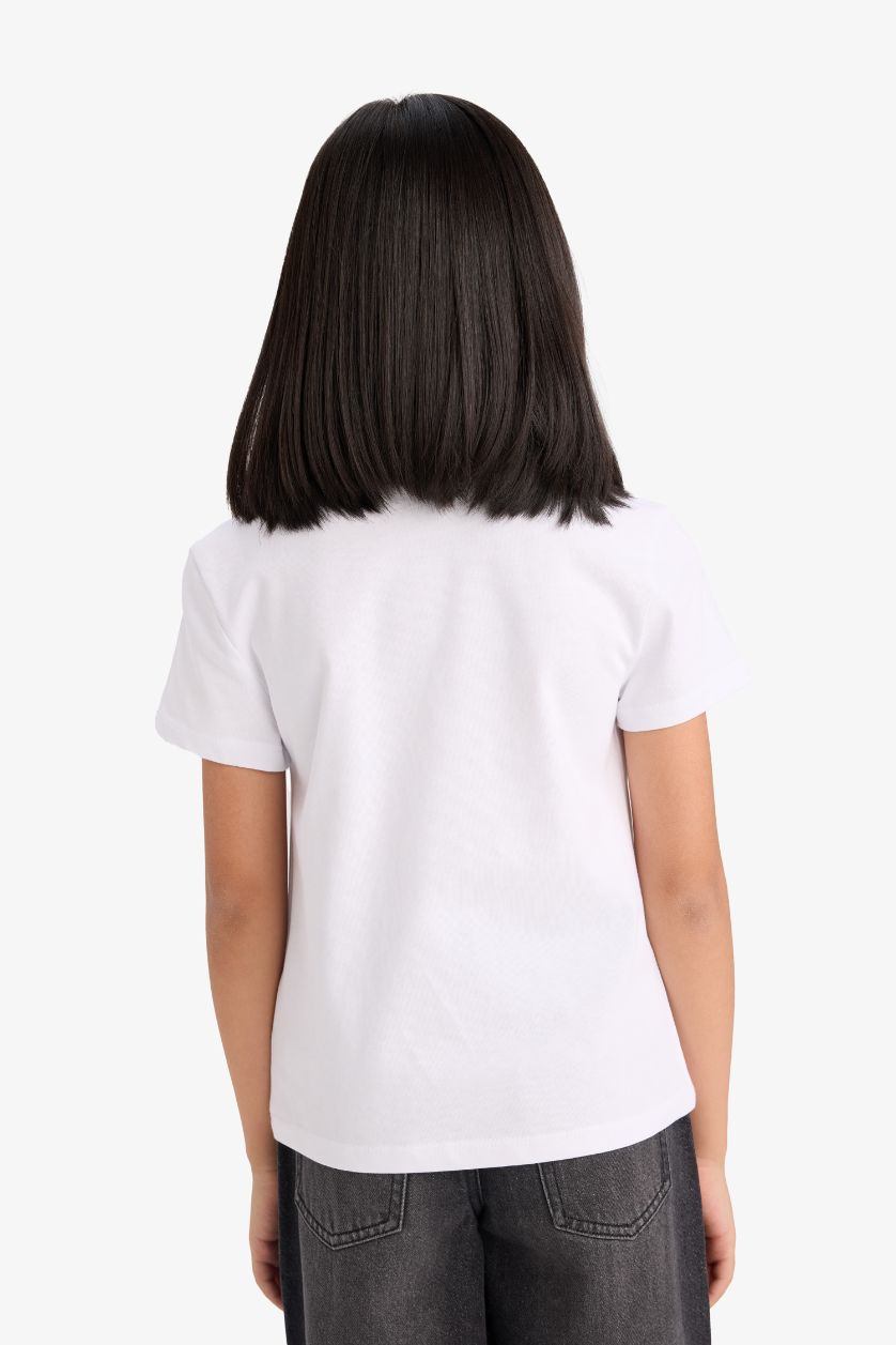 GIRLS & TEENS White Girl Regular Fit Crew Neck Anime Printed T-Shirt