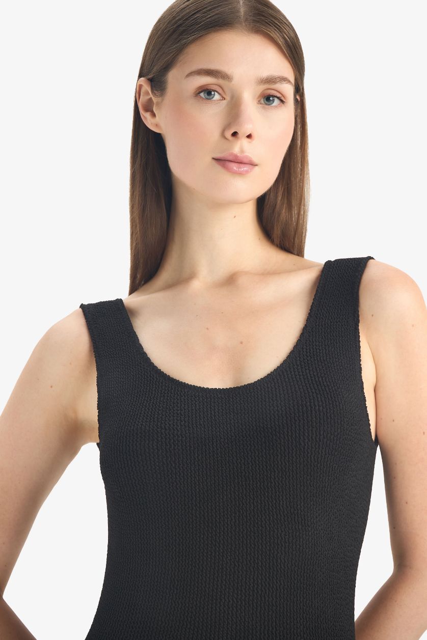 Kadın Siyah Regular Fit Bürümcük Mayo