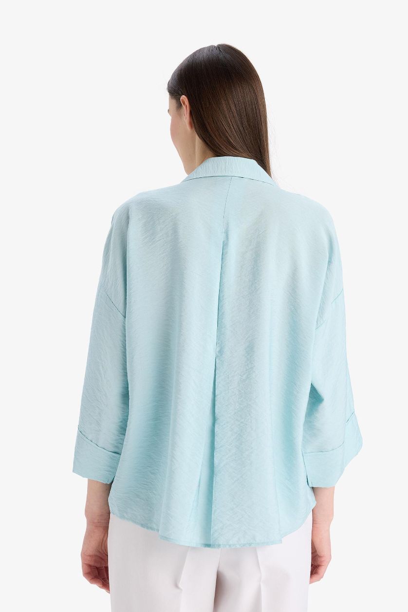 WOMAN Aqua Regular Fit V Neck Long Sleeve Shirt