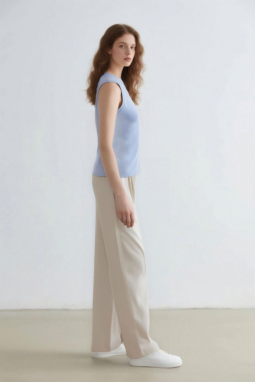 نساء بيج بنطرون وايد ليج بثلاثة جيوب