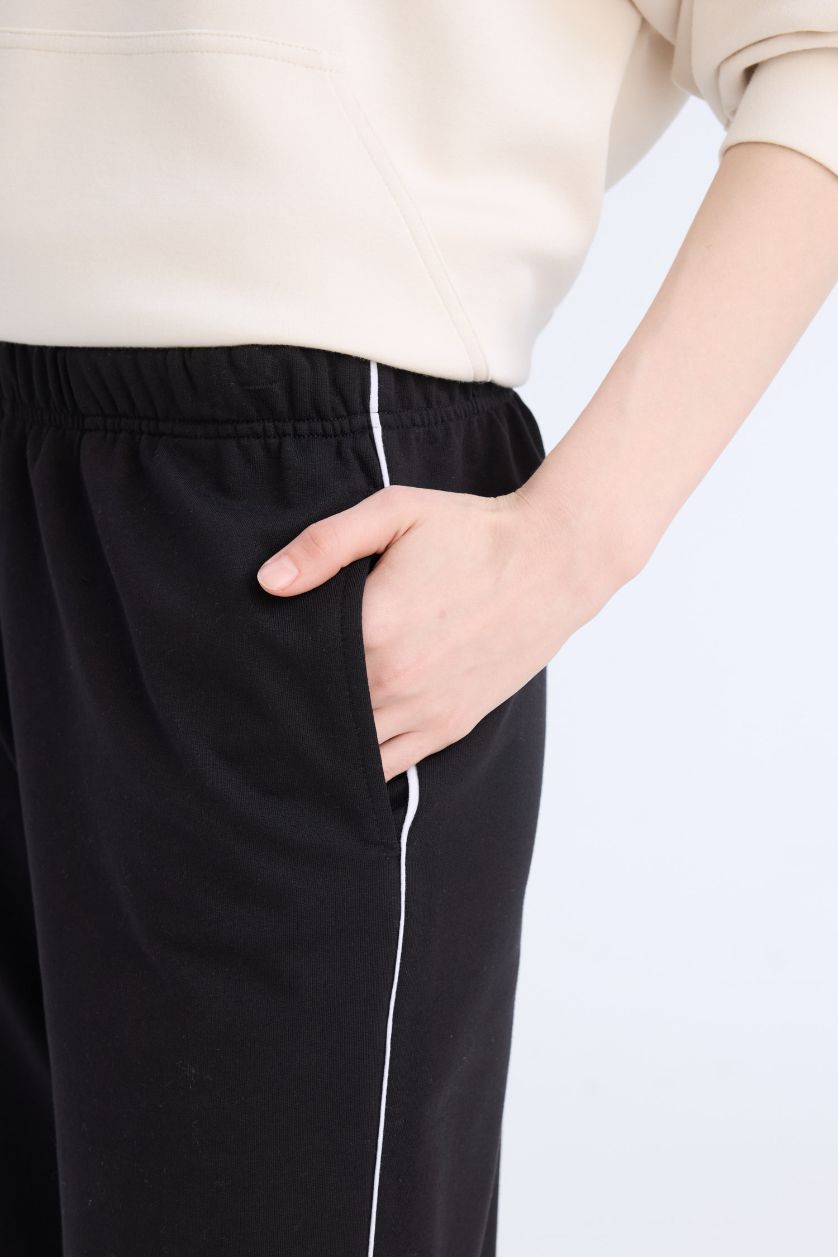 FEMME Noir Pantalon de Jogging noir slim à taille élastique avec poches