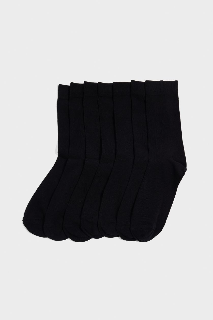 MAN Black Man 7 Piece Cotton Long Socks