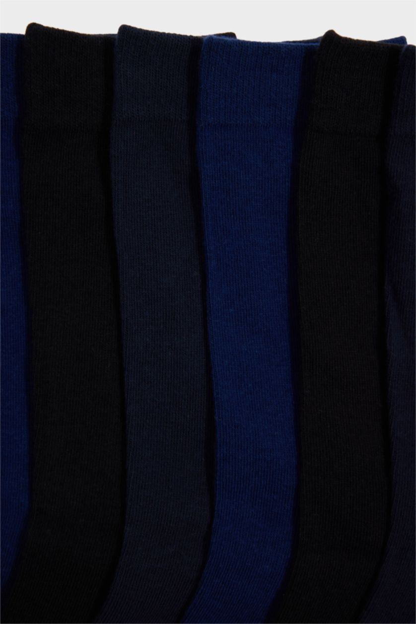 Erkek Lacivert Erkek 7'li Pamuklu Uzun Çorap