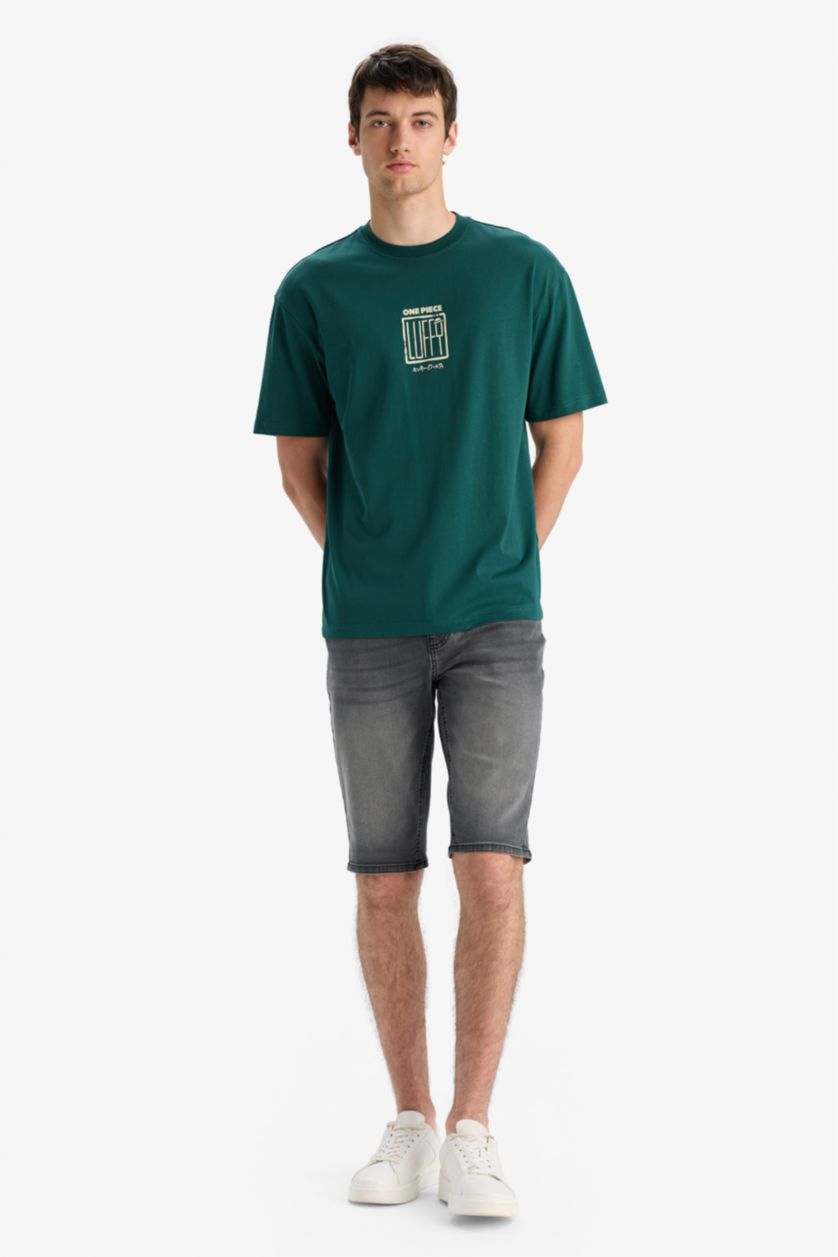 MAN Anthracite Regular Fit Denim Bermuda Shorts