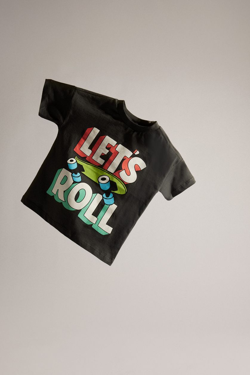 BÉBÉ GARÇON Anthracite Ensemble de T-shirt imprimé Skate et pantalon Jogging pour bébé garçon