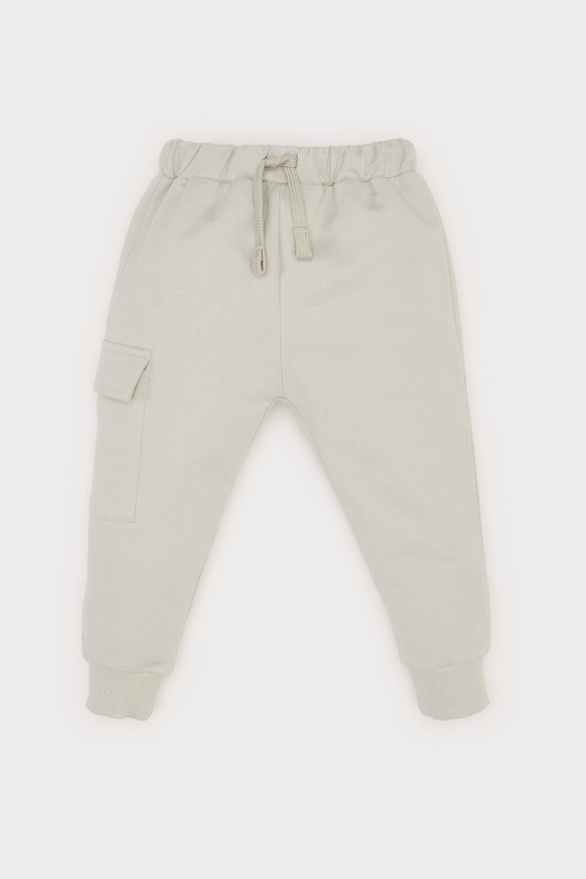 Erkek Bebek Açık Gri Beli Paçası Lastikli Cepli Eşofman Altı Erkek Bebek
