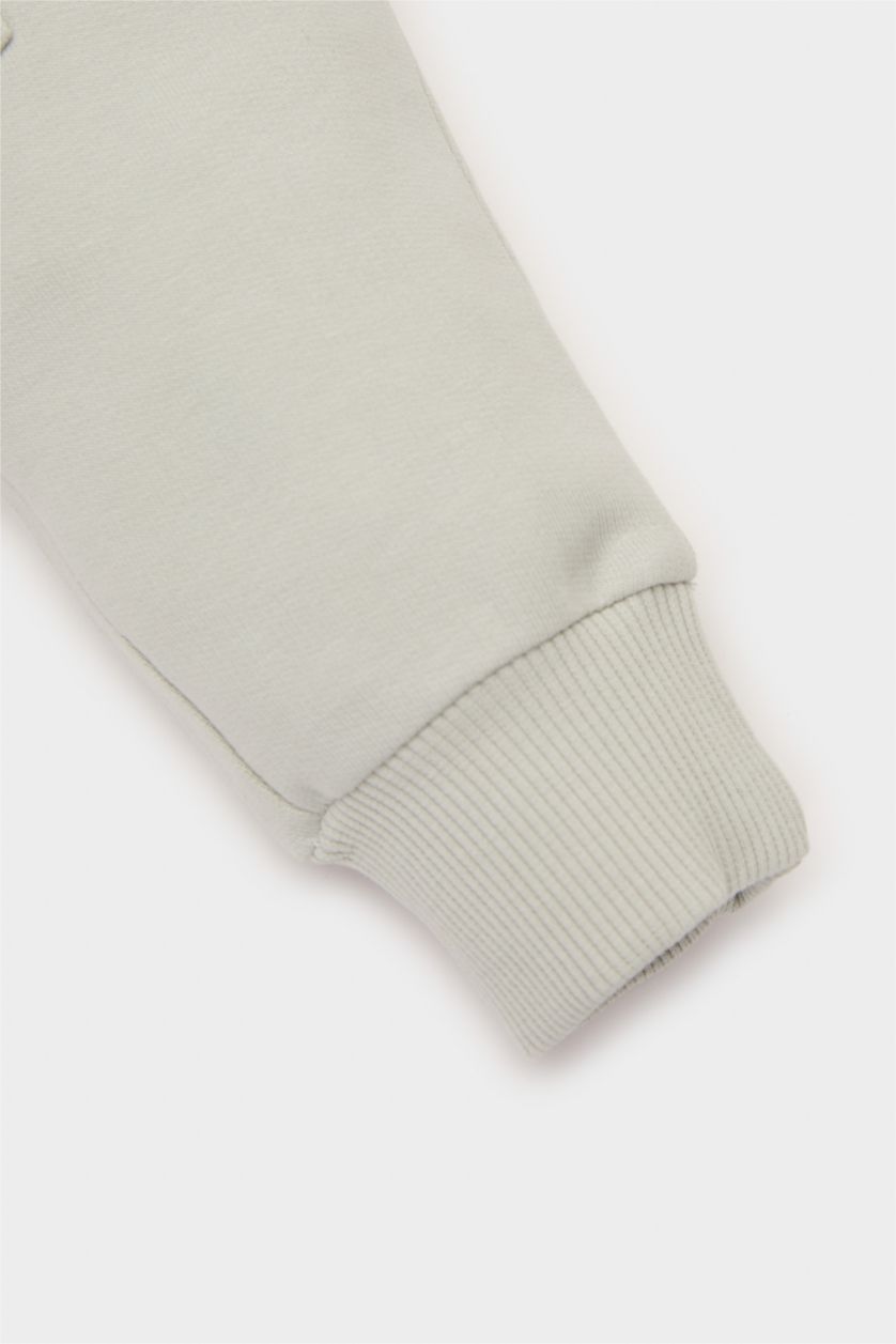 Erkek Bebek Açık Gri Beli Paçası Lastikli Cepli Eşofman Altı Erkek Bebek